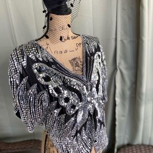 Butterfly sequins blouse